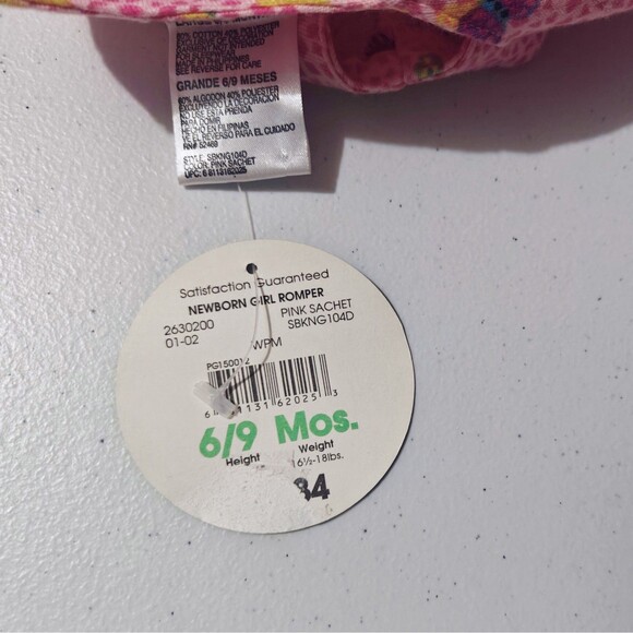 NWT Vintage Baby Bubble Romper Creeper New Girls 6 - 9 M Pink Butterfly Flower - Picture 10 of 11